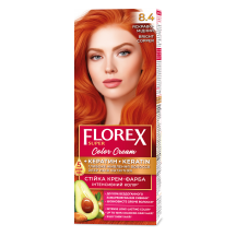 Patvarūs plaukų dažai "FLOREX" 8.4 (Ryškus varis)
